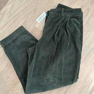 Velvet by Graham & Spencer Ophelia Olive Green Corduroy Trousers, 2, NWT